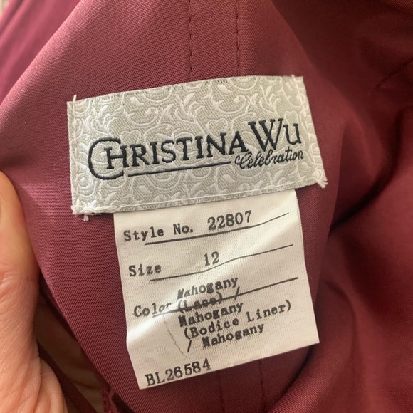 BURGUNDY Constance Wu Bridesmaid Dress - Picture 3 of 6